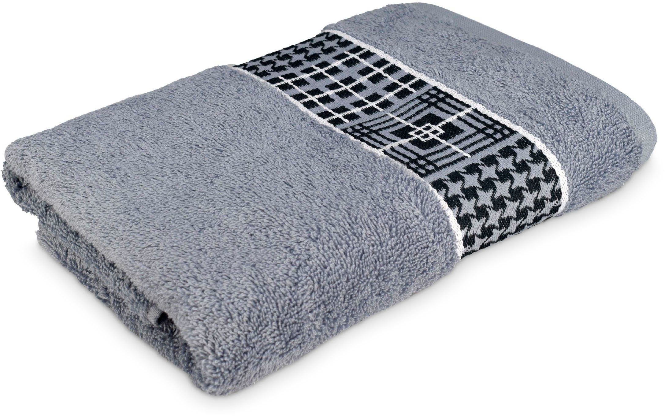 Möve for frottana Badetuch Fjord, Walkfrottier (1-St), mit tollem Uni Karo günstig online kaufen