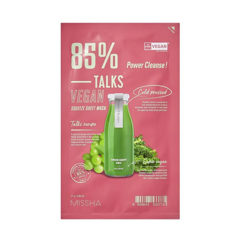 Missha Körperpflegemittel Talks Vegan Squeeze Sheet Mask 27g