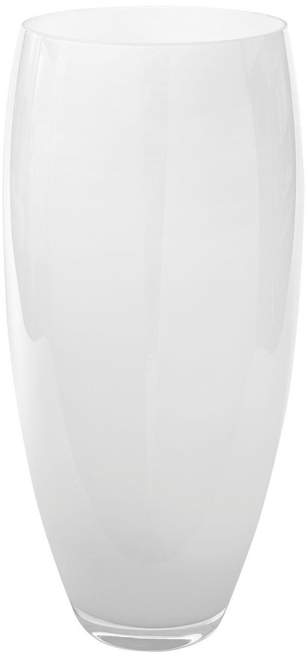 Dekovase Vase weiß mundgeblasen, Tischvase St), Fink (1 aus AFRICA Opalglas,