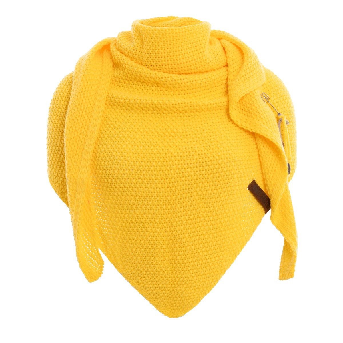 Knit Factory Strickschal Coco Dreiecksschal Canario Yellow 190x85 cm, (Set, 1-St. Spar-Set), Schal Damen Herren set loop tücher schals winter Strick Mode herbst