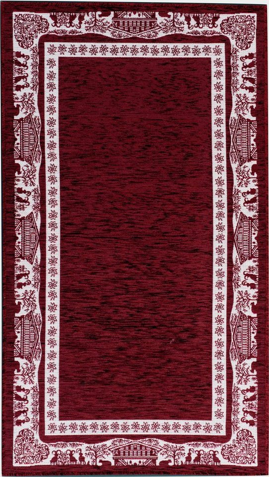 Teppich Vintages Corji, Gino Falcone, rechteckig, Höhe: 5 mm, dekoratives  Alpenmotiv in der Bordüre