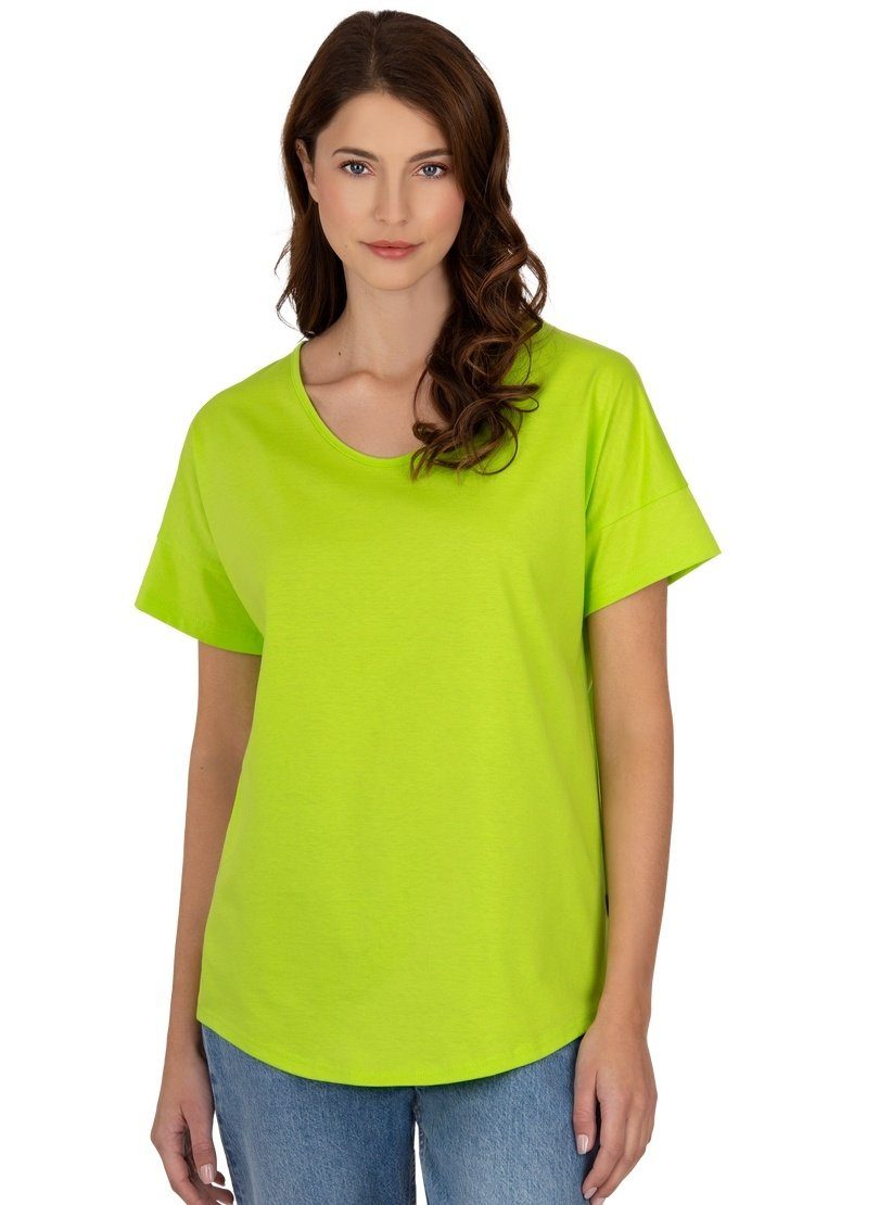 T-Shirt V-Ausschnitt T-Shirt Oversize mit TRIGEMA Trigema lemon