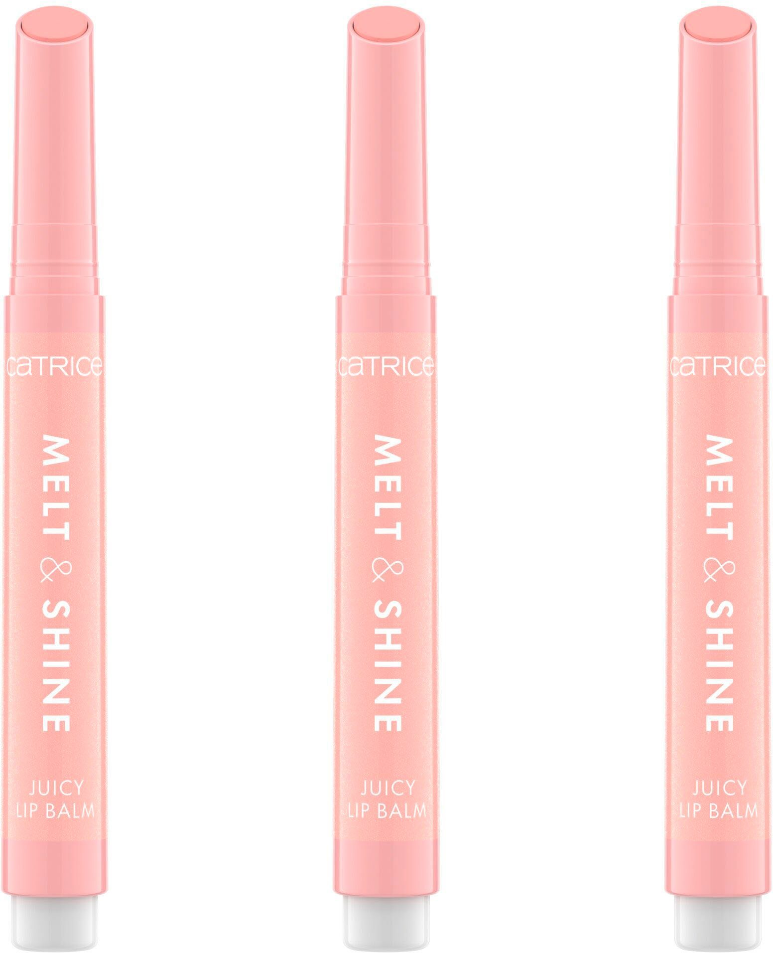 Catrice Бальзам для губ Melt & Shine Juicy Lip Balm, 3-tlg., mit weicher Textur