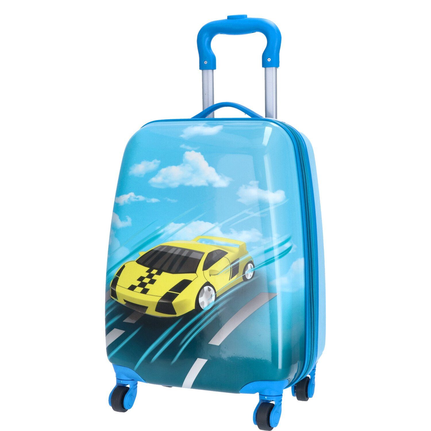 TheTrueC Trolley TheTrueC Kinder Trolley Hartschale Rennauto blau