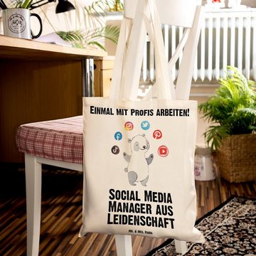 Mr. & Mrs. Panda Tragetasche Social Media Manager Leidenschaft - Transparent - Geschenk, Beutel, S (1-tlg), Lange Tragegriffe