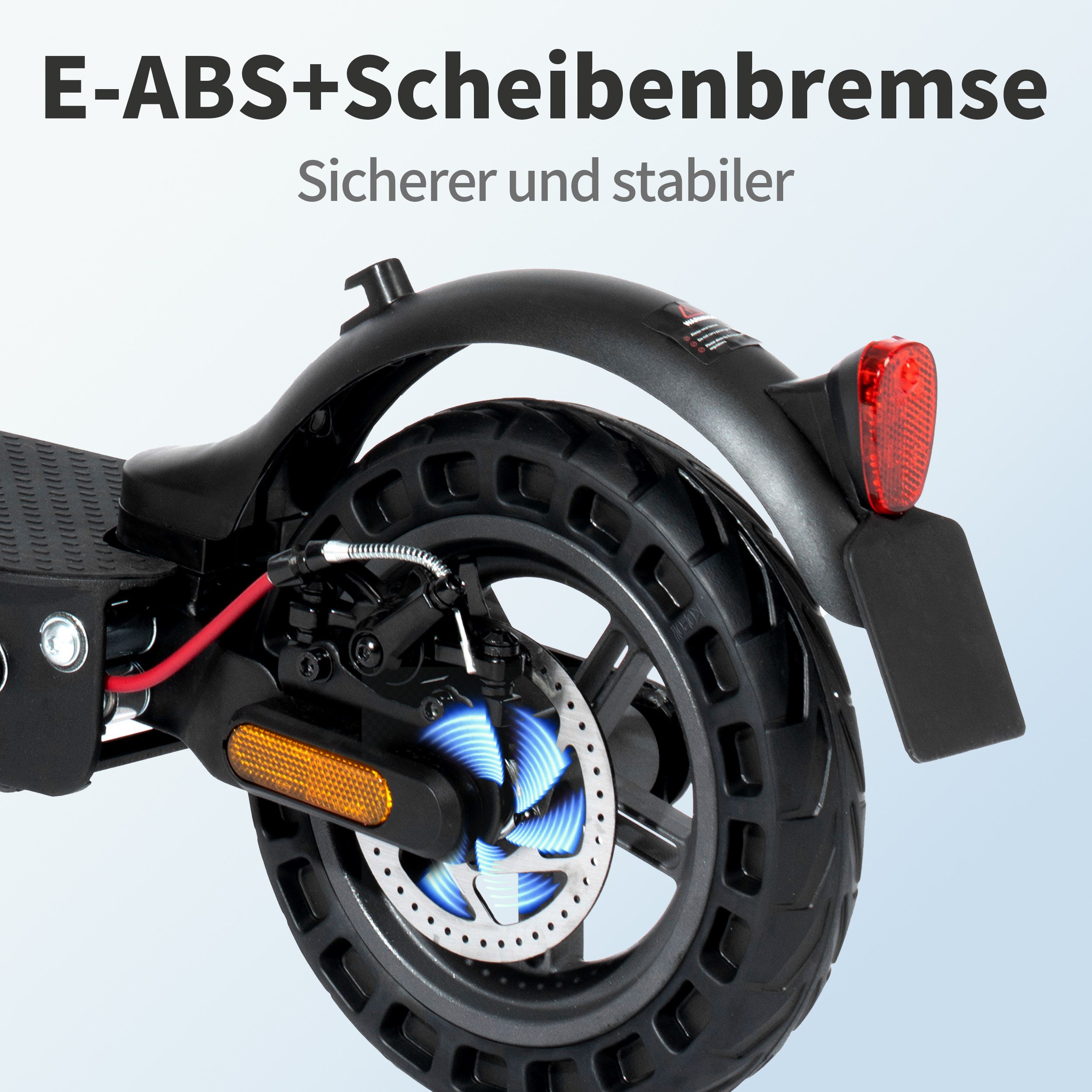 ZWHEEL E-Scooter 10'' E-roller mit Straßenzulassung (ABE), klappbar, max. 35-45km, 500 W, 20 km/h, (mit Schutzblech, mit Tasche, APP, Stoßdämpfer vorne und hinten), kalppbarer E-roller, 120kg Tragfähigkeit, Doppelbremssystem