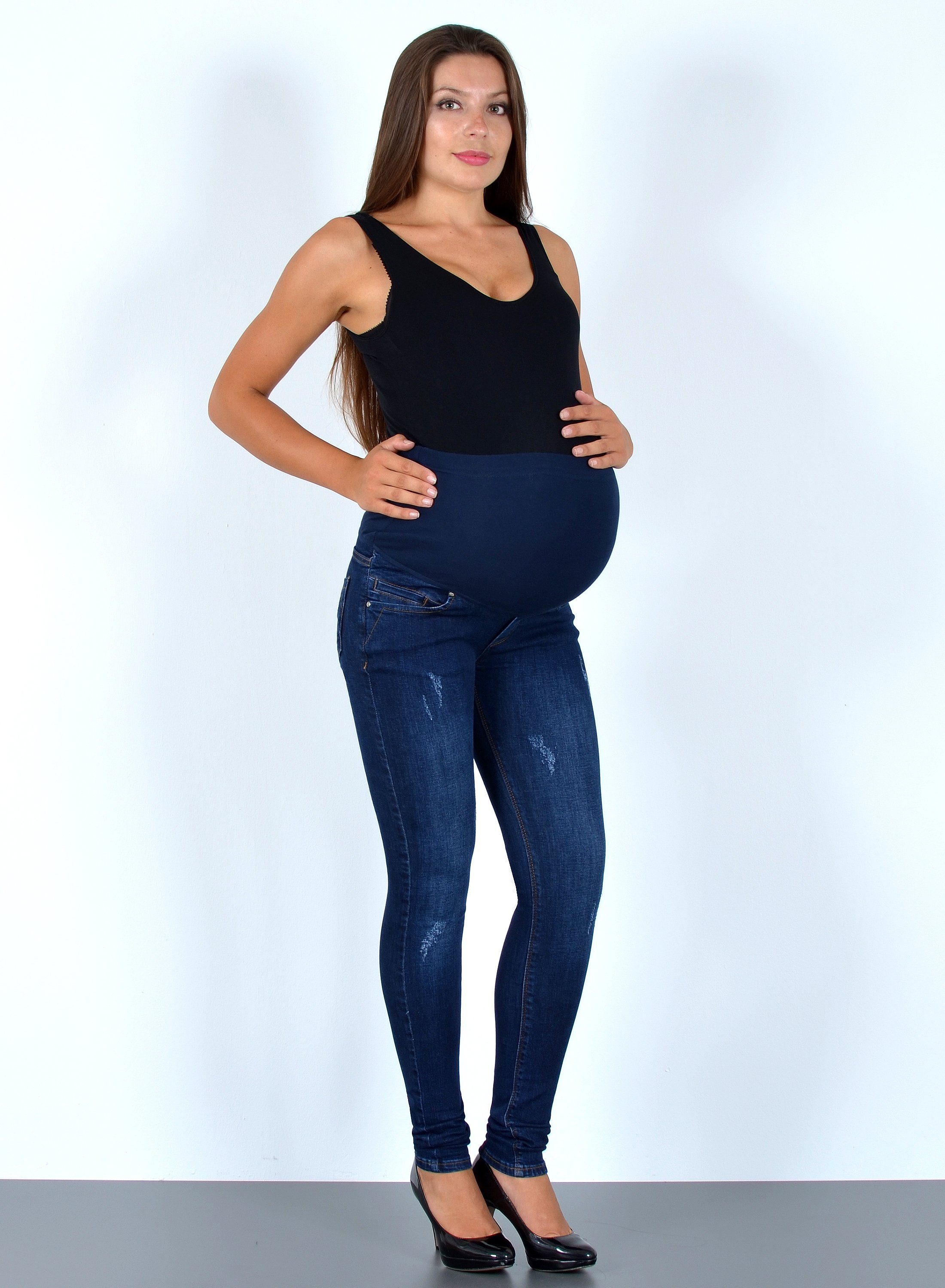 ESRA Umstandsjeans Umstandsjeans Skinny High Waist mit elastischem Bund J53 günstig online kaufen