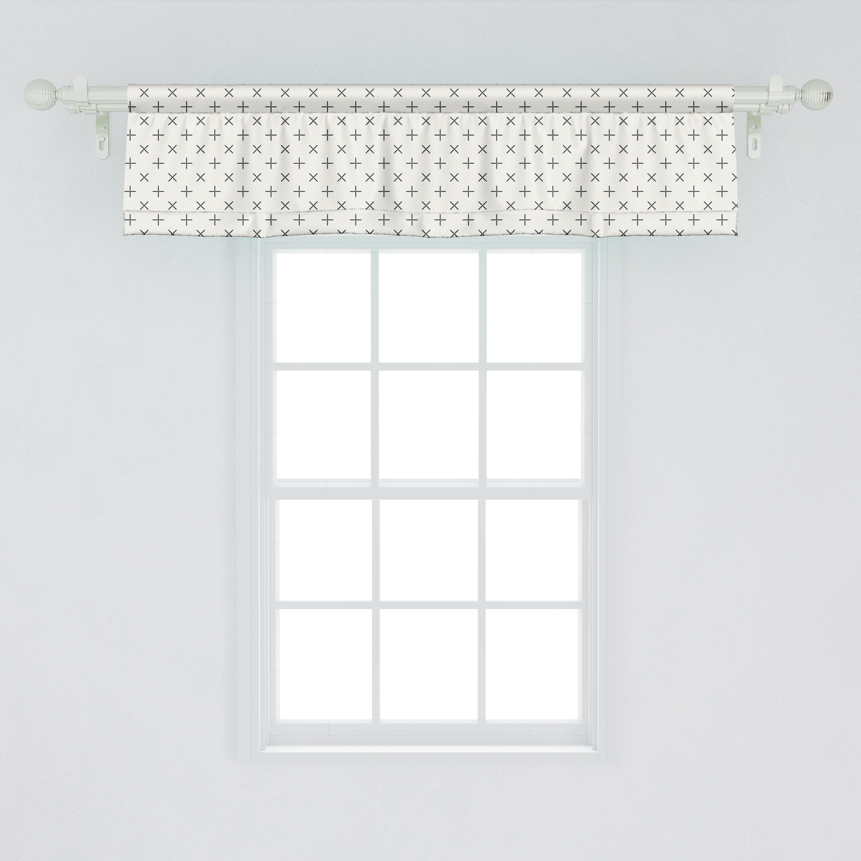 Geometrisch Abakuhaus, Vorhang für Volant Schlafzimmer mit Dekor Stangentasche, Microfaser, Pale Scheibengardine Floral Küche
