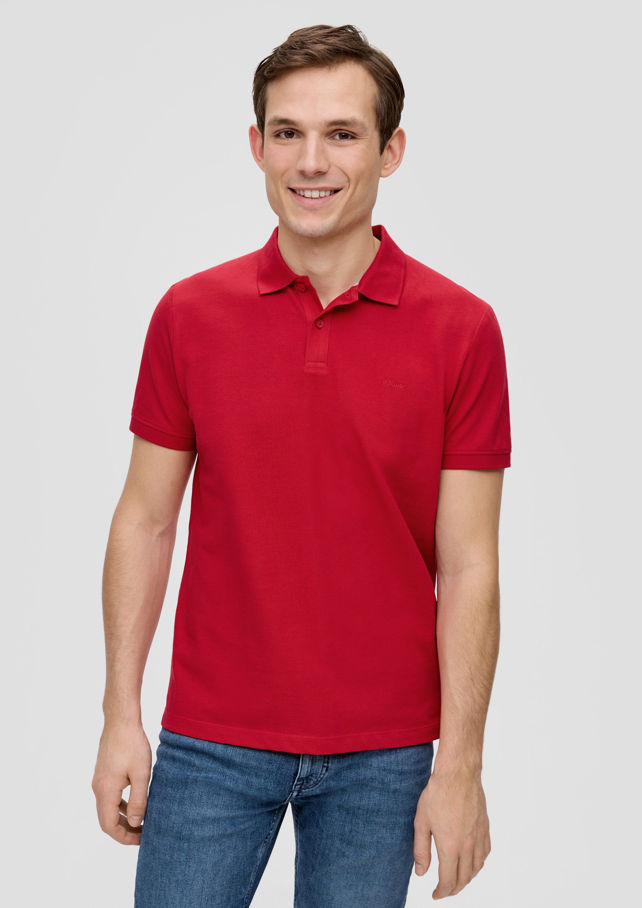 s.Oliver Kurzarmshirt Polo-Shirt Poloshirt aus Baumwollpiqué günstig online kaufen