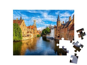 puzzleYOU Puzzle Rozenhoedkaai-Kanal in Brügge, Belgien, 48 Puzzleteile, puzzleYOU-Kollektionen Belgien