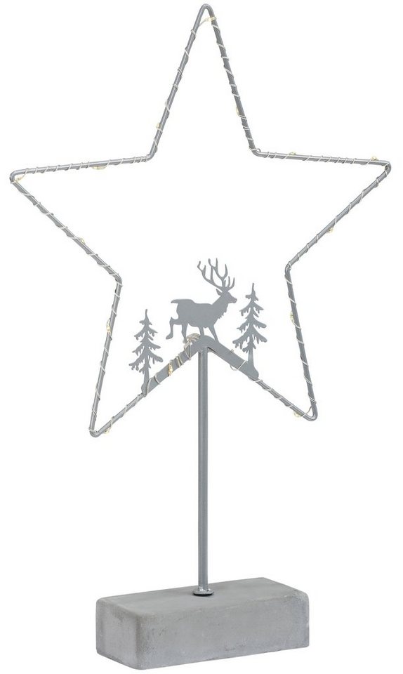 my home LED Stern »Timon«, Weihnachtsstern, Gestell mit 15 warmen LED's, Höhe ca. 39,5 cm, Batteriebetrieb-HomeTrends