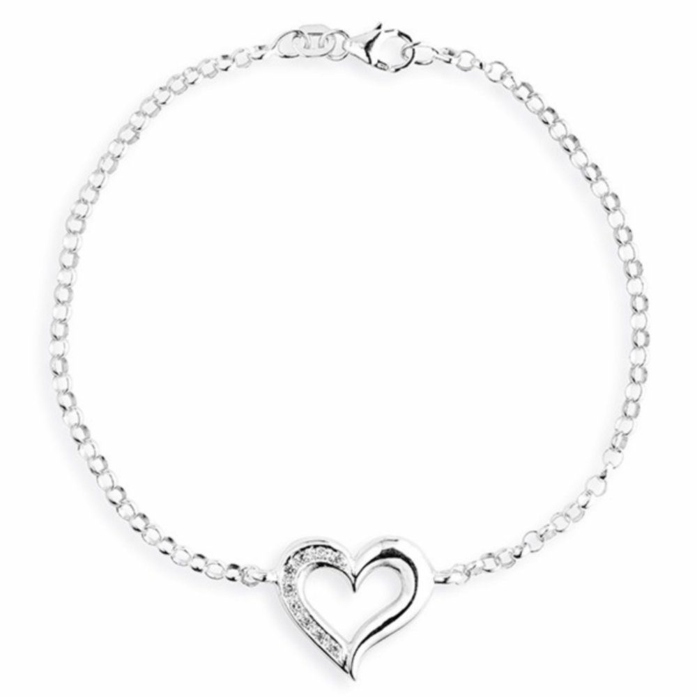 Herz Silber mit LD Heartbreaker Armkette Zirkonia 81 Armband DH