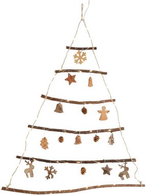 Schneider LED Baum Tannenbaum, Weihnachtsdeko, LED fest integriert, Warmweiß, Wanddeko aus Holz mit 75 warmweißen LEDs, Höhe ca. 80 cm