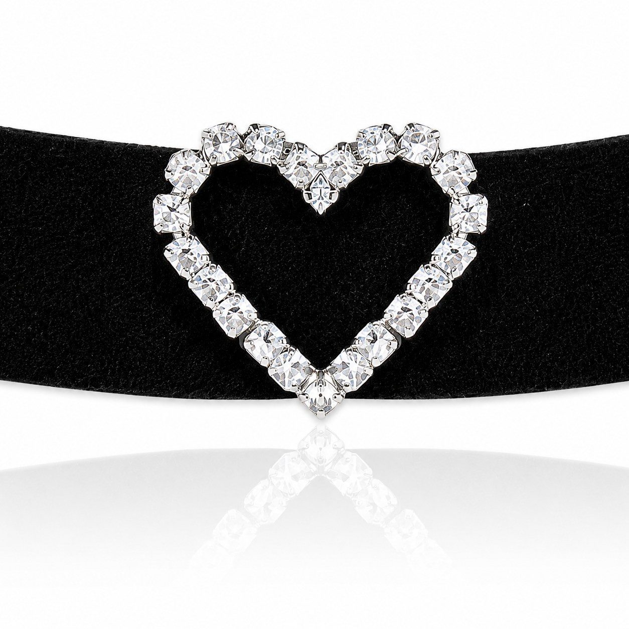 LUISIA® Collier Samt Kropfband mit Strass Herz aus Kristallen von Swarovski® (1-tlg., inkl. Schmuckbox) – Bild 4 von 5