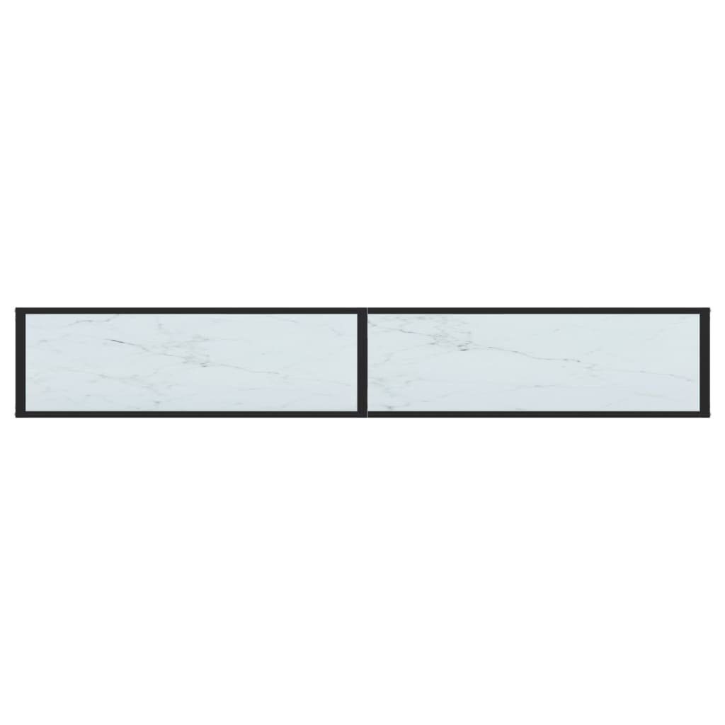 Konsolentisch Weiß (1-St) cm 220x35x75,5 Hartglas furnicato Marmor-Optik Beistelltisch