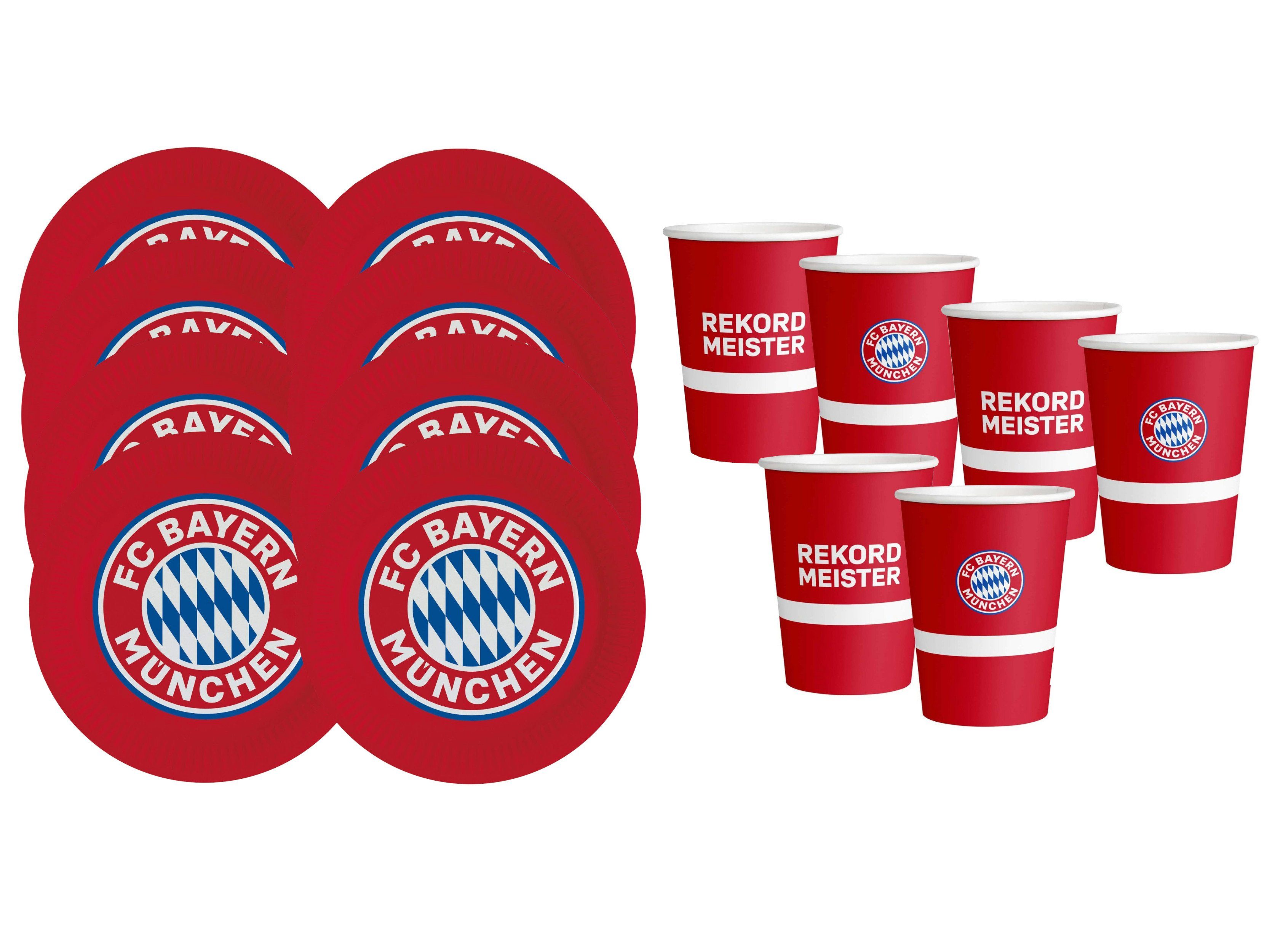 Spiel FC Bayern München - Party-Set (8 Pappteller + 6 Pappbecher)