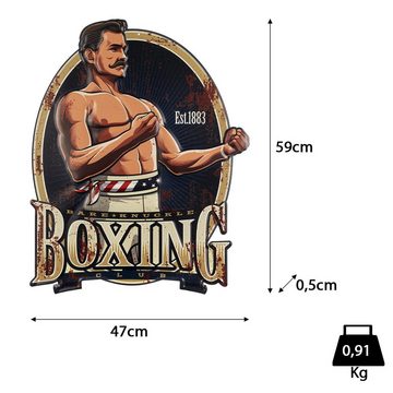 Moritz Metallschild Box Studio Motivation Boxer Sport Sparring, Blechschild 47 x 59 cm Retro Vintage Wand Schild Küche