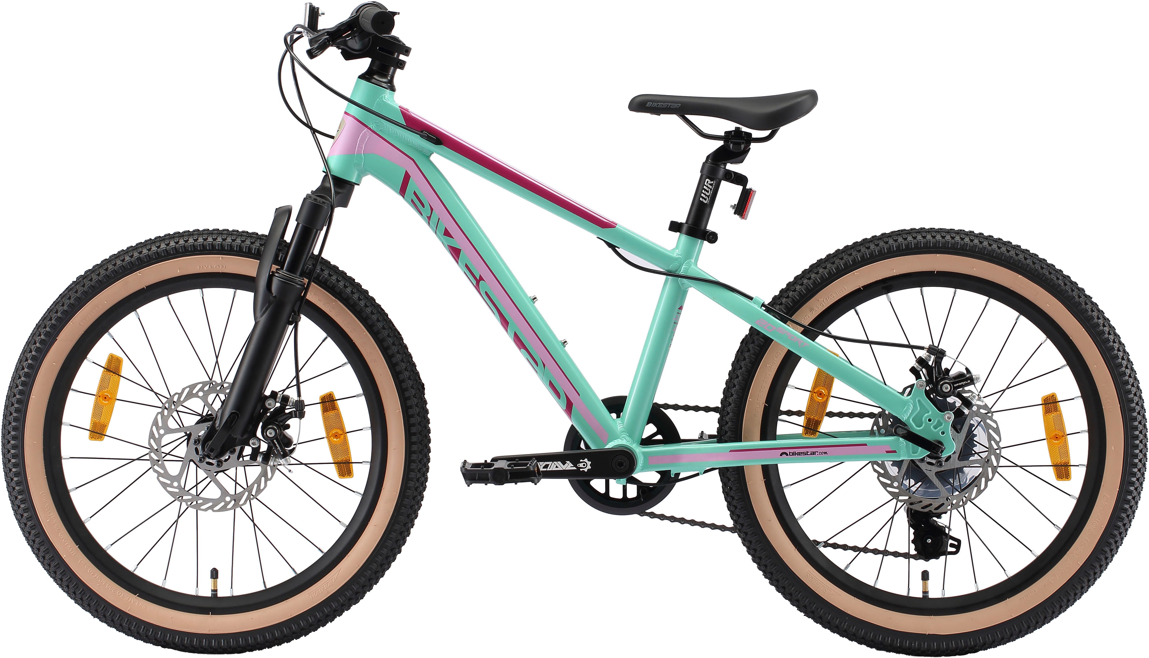 Bikestar Jugendfahrrad, 7 Gang Shimano RD-TY21 Schaltwerk, Kettenschaltung