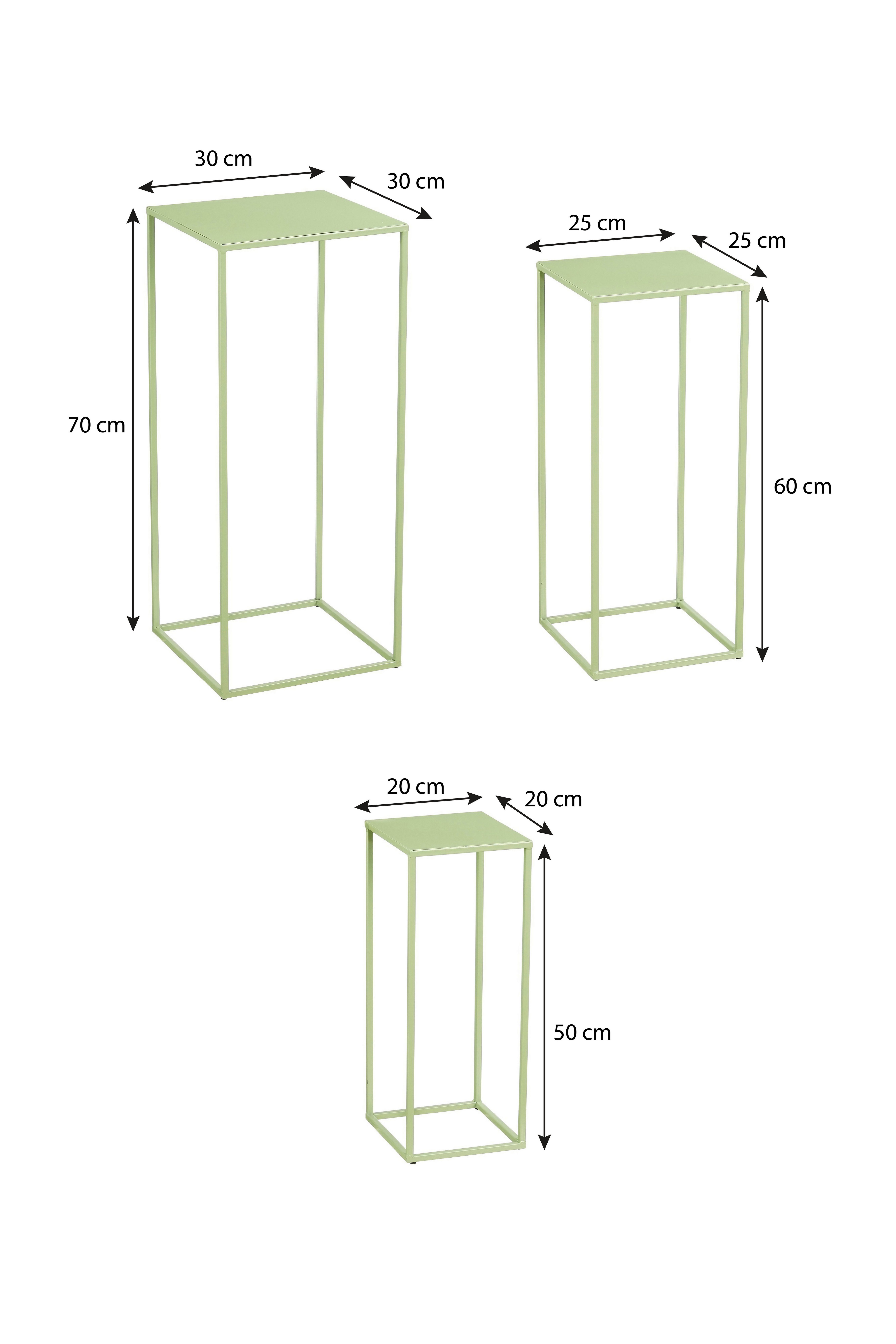 Mica Decorations Beistelltisch Mica Decorations Quinty Beistelltisch h.gruen Satz von 3 - l30xb30xh70