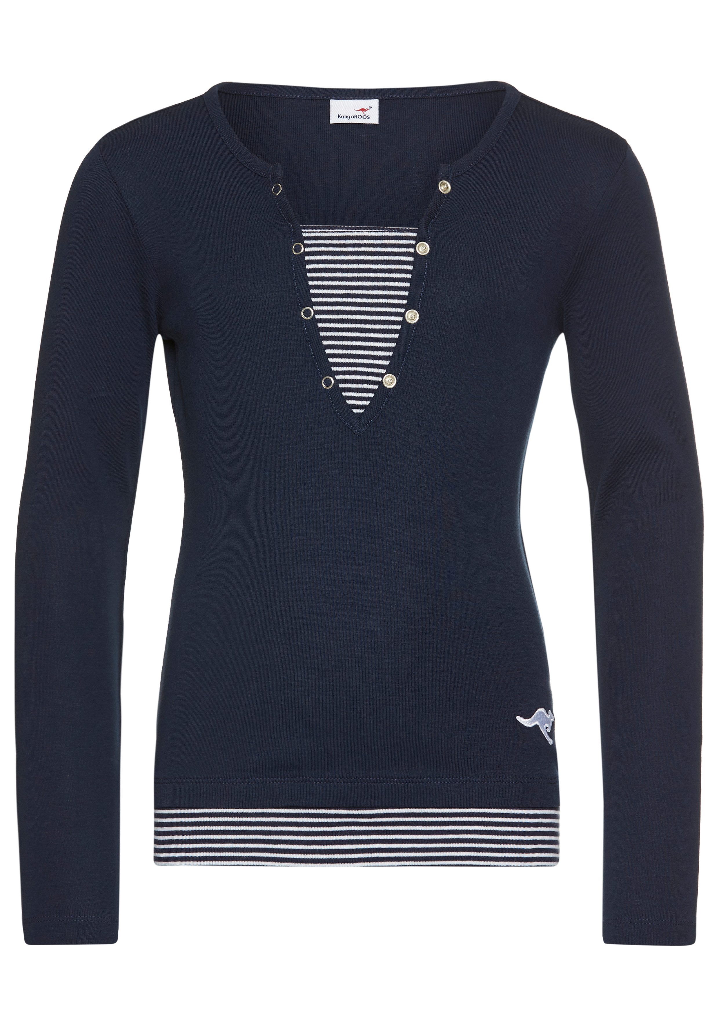 Langarmshirt Ripp-Shirt in Lagenoptik