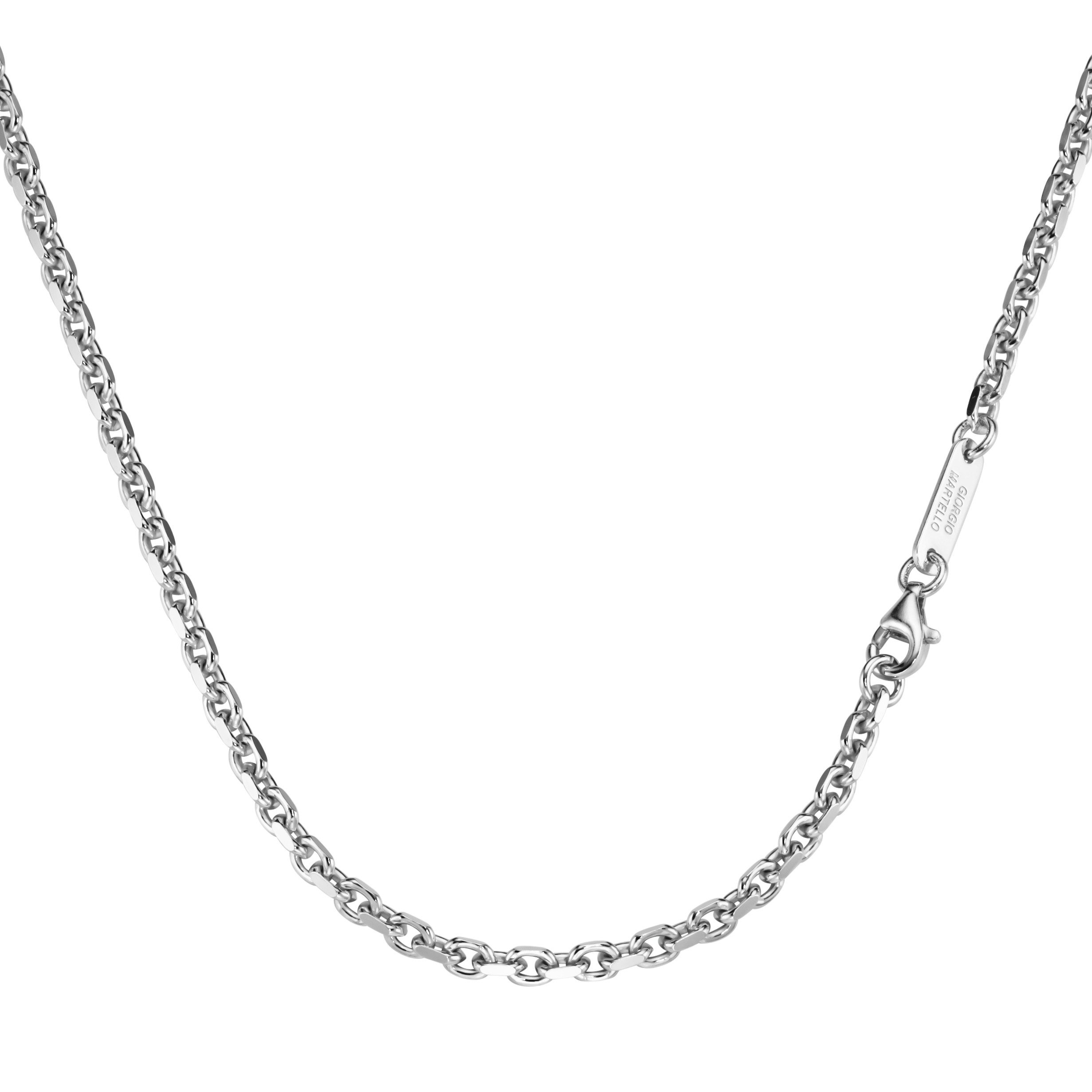Silberkette Ankerkette, diamantiert, massiv, Silber 925