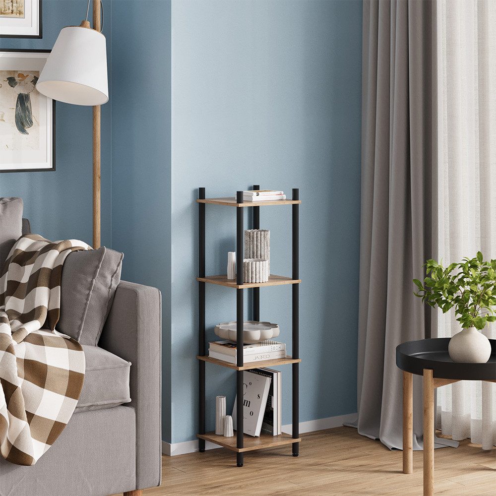 Vicco Eckregal Bivio, Goldkraft Eiche/Anthrazit, 30 x 102.5 cm 4 Ablageflächen, 1-tlg.