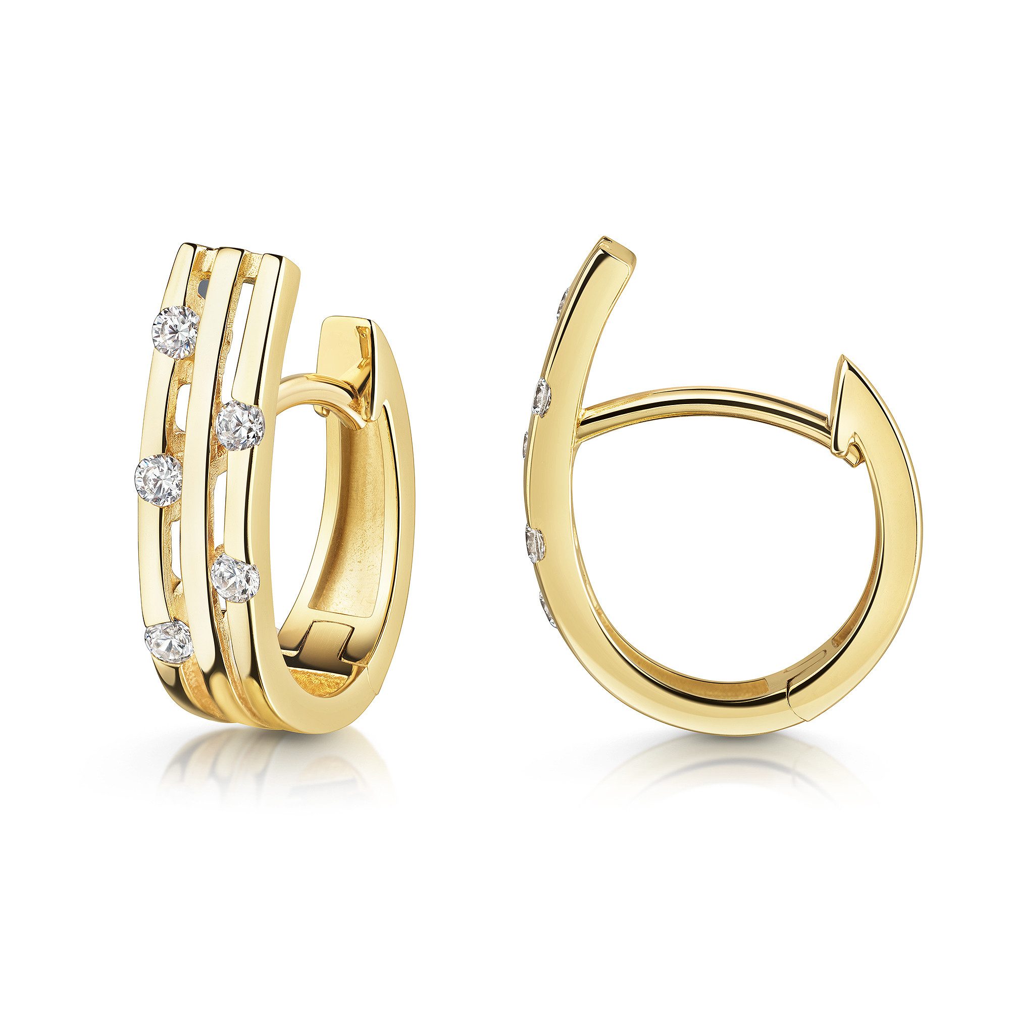 Fascination by Ellen K. Paar Creolen 375/- Gelbgold glanz Zirkonia