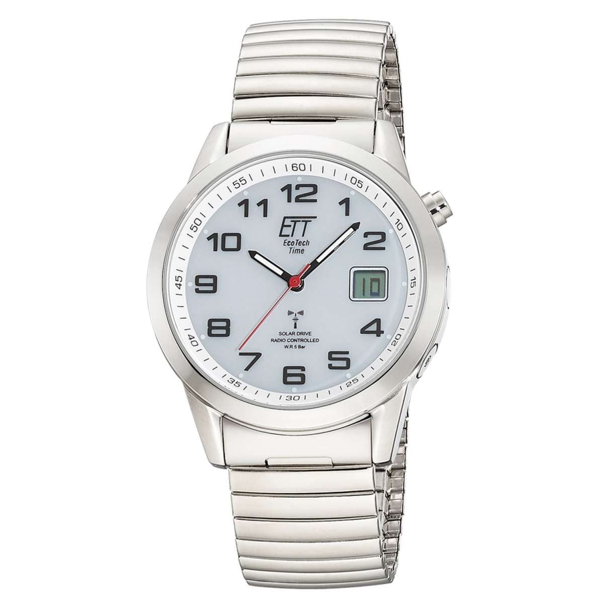 ETT Eco Tech Time Solaruhr EGS-11711-12Z, Funk-Solar Herren Gobi mit Zugband Weiß