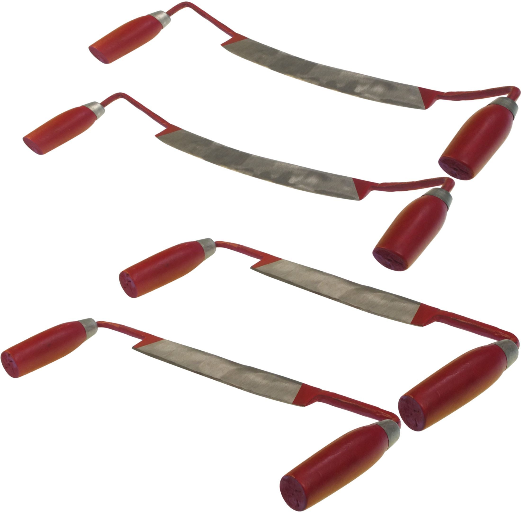 BauSupermarkt24 Zugmesser 4 TLG Zugmesserset 2xgerade und 2xgebogenfür Holzarbeiten Ziehmesser