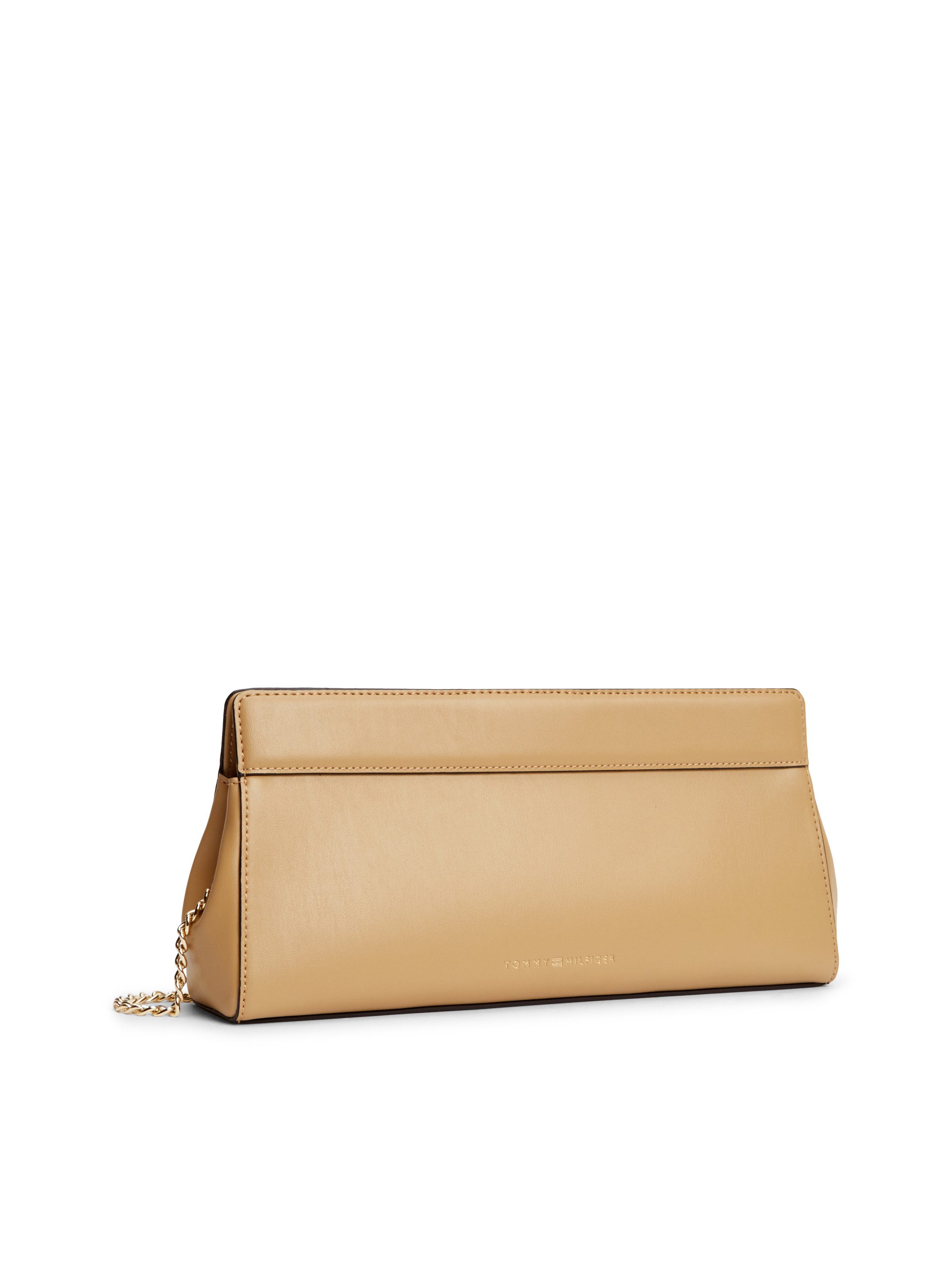 Tommy Hilfiger Clutch TH MODERN CLUTCH, Damen Umhängetasche, Handtasche mit goldfarberem Umhängeriemen