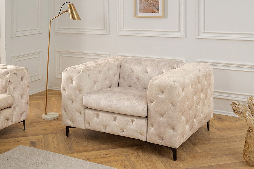 riess-ambiente Chesterfield-Sessel MODERN BAROCK 120cm champagner günstig online kaufen