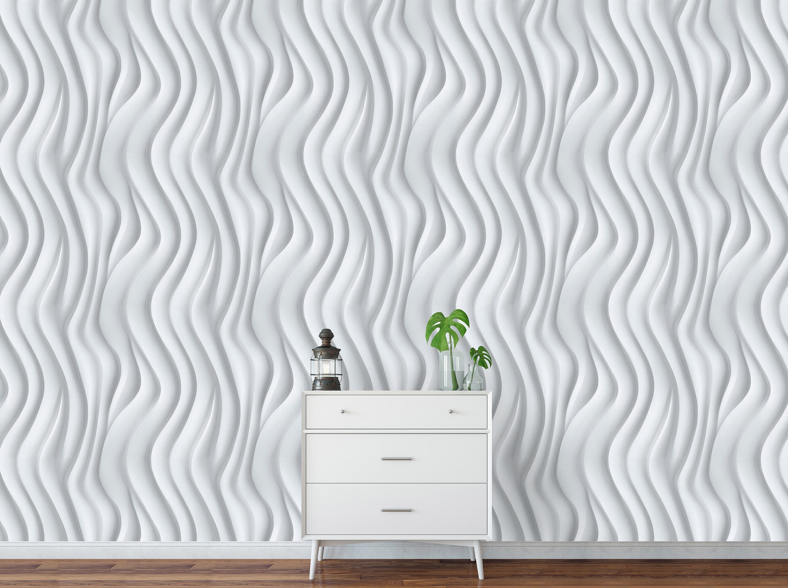 Wallarena Vliestapete Weiß Grau Abstrakt Wohnzimmer Schlafzimmer Tapete 3D günstig online kaufen