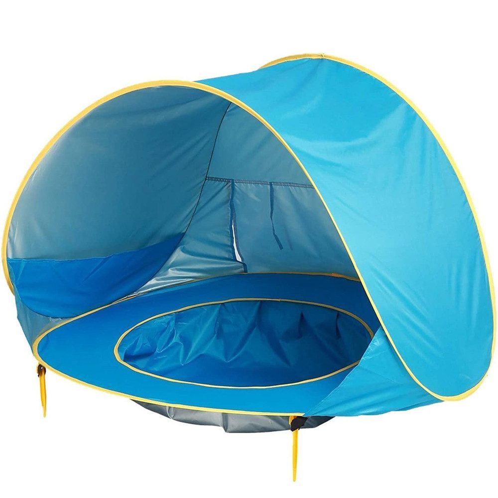 Qelus Strandmuschel Baby Strandmuschel Pop up Wasserdicht Strandzelt Kinder Sonnenschutz, Windschutz Schwimmbad 120x80x70cm