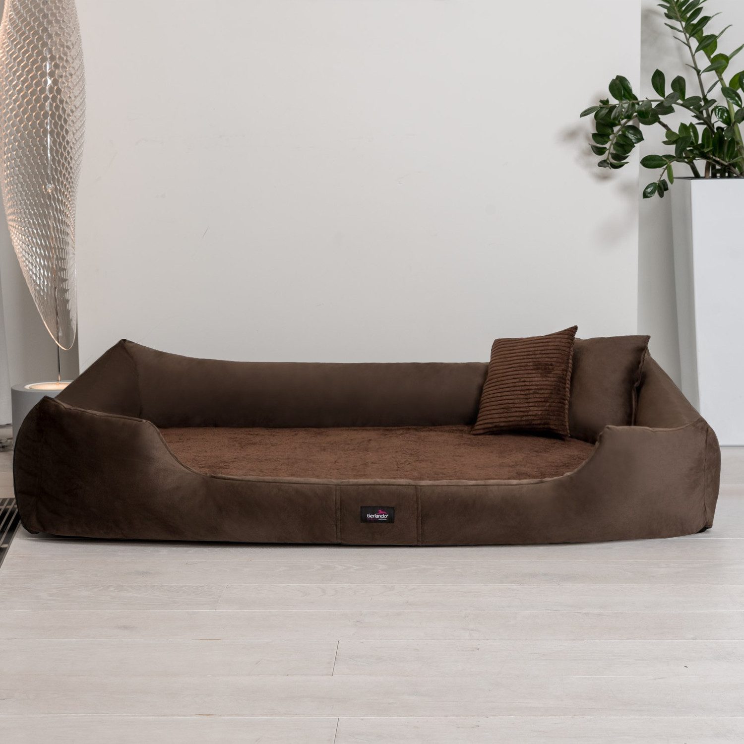 tierlando® Tierbett Orthopädisches Hundebett VINCENT High-Tech-Velours (Triton) und Cord