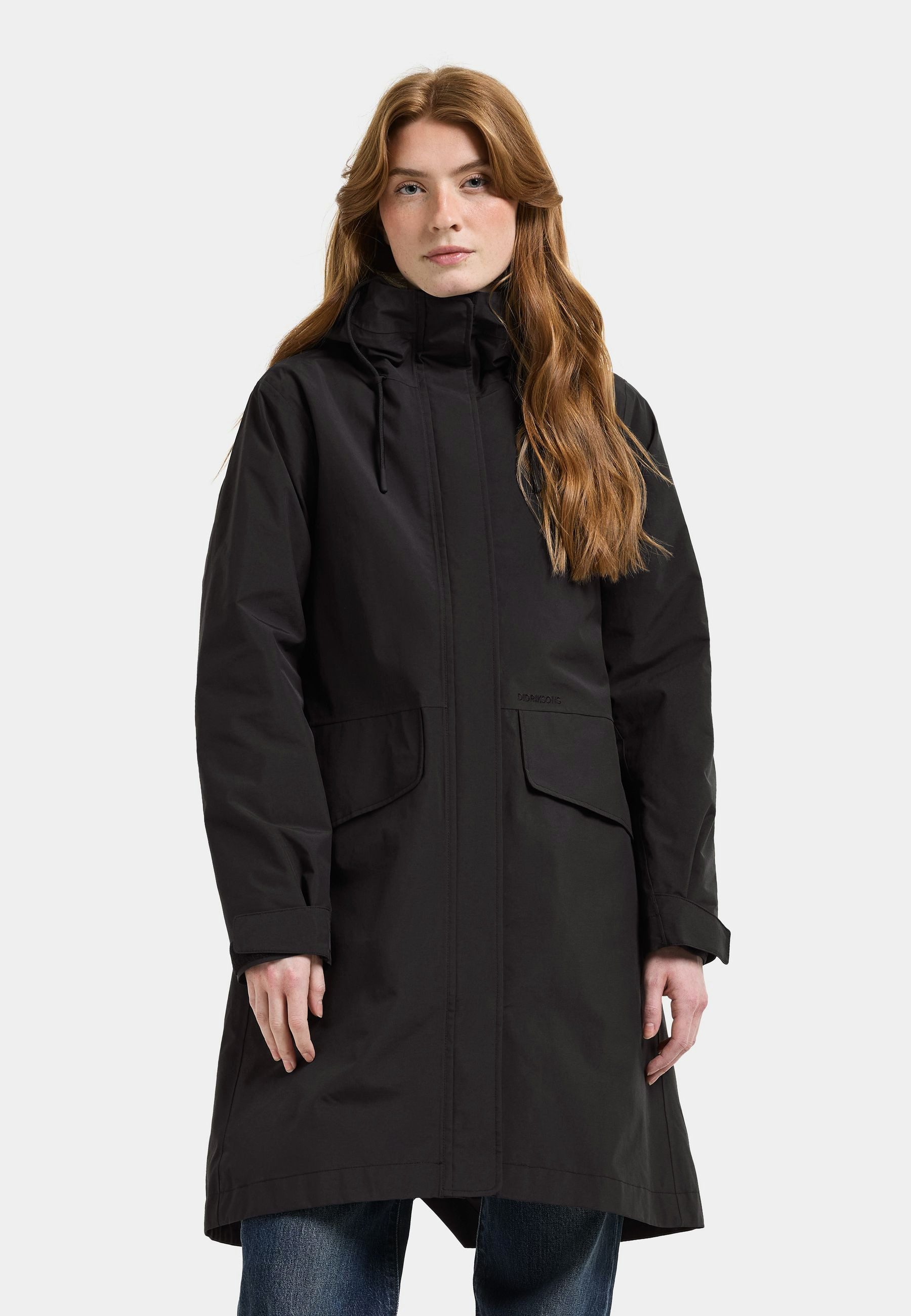 Didriksons Parka Damen Übergangsjacke Mantel Wasserdicht NEA mit Kapuze mit Taschen