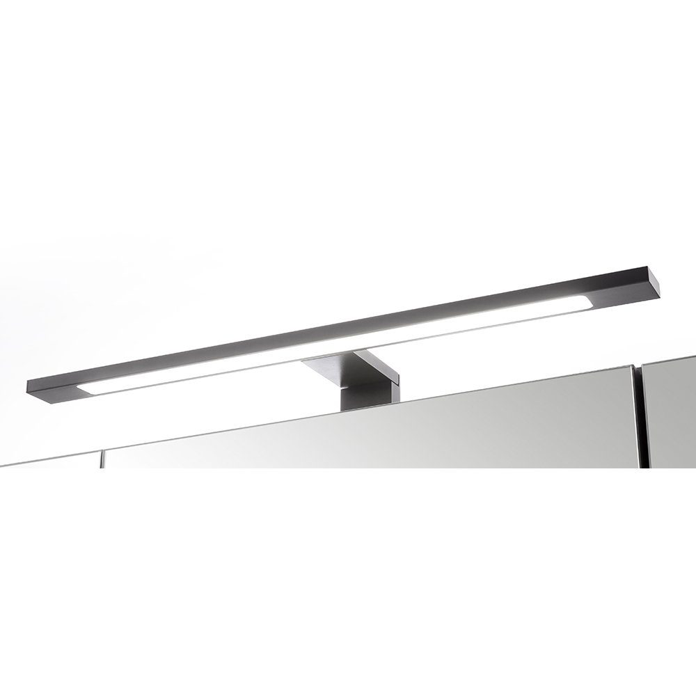 Lomadox Spiegelschrank MARLING-03 60 ca. 60/64/20 cm cm in dunkelgrau, LED-Aufbauleuchte mit B/H/T
