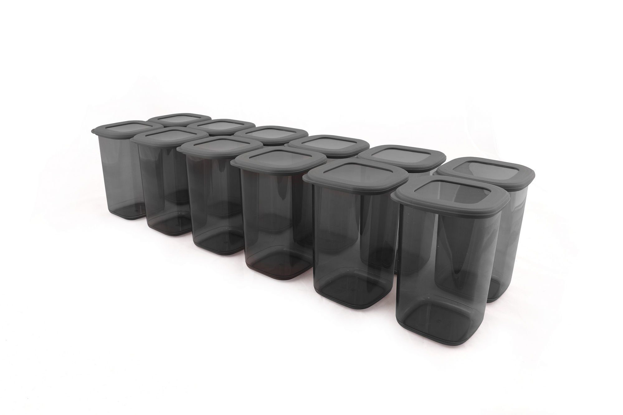 Vorratsdose 100% PLASTIC, 6,5 x 6,5 x 13 cm / 1200 ml (12 Pieces) V1435