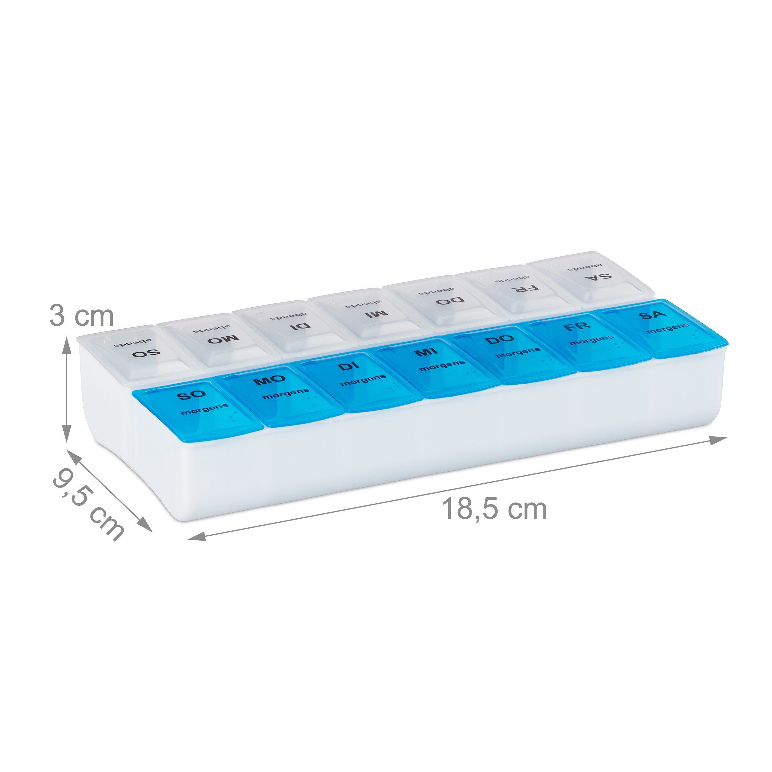 relaxdays Tablettenbox 7 Tage 2 Fächer