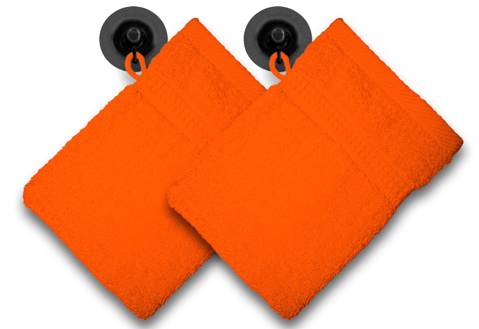 One Home Waschlappen Royal, Frottee (2-St), mit Bordüre, saugfähig orange