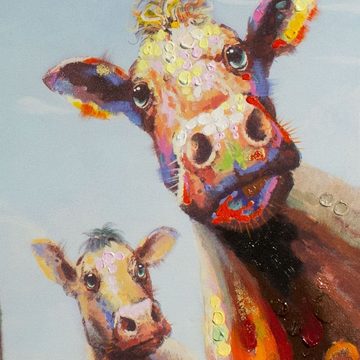 LC Home Ölbild Ölbild Fröhliche Kühe 130x105 cm