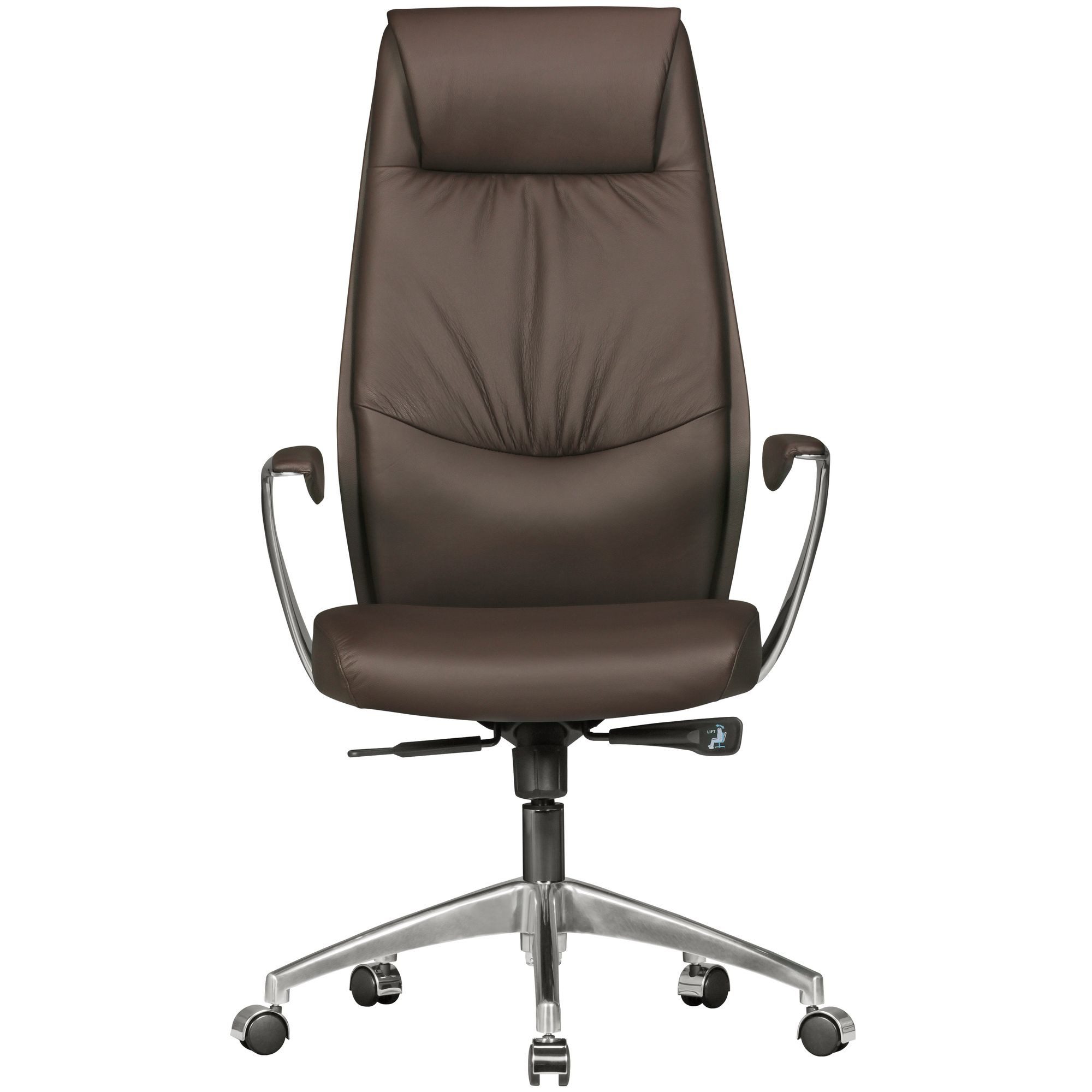 FINEBUY Chefsessel SuVa1070_1 (Echtleder Braun Schreibtischstuhl günstig online kaufen