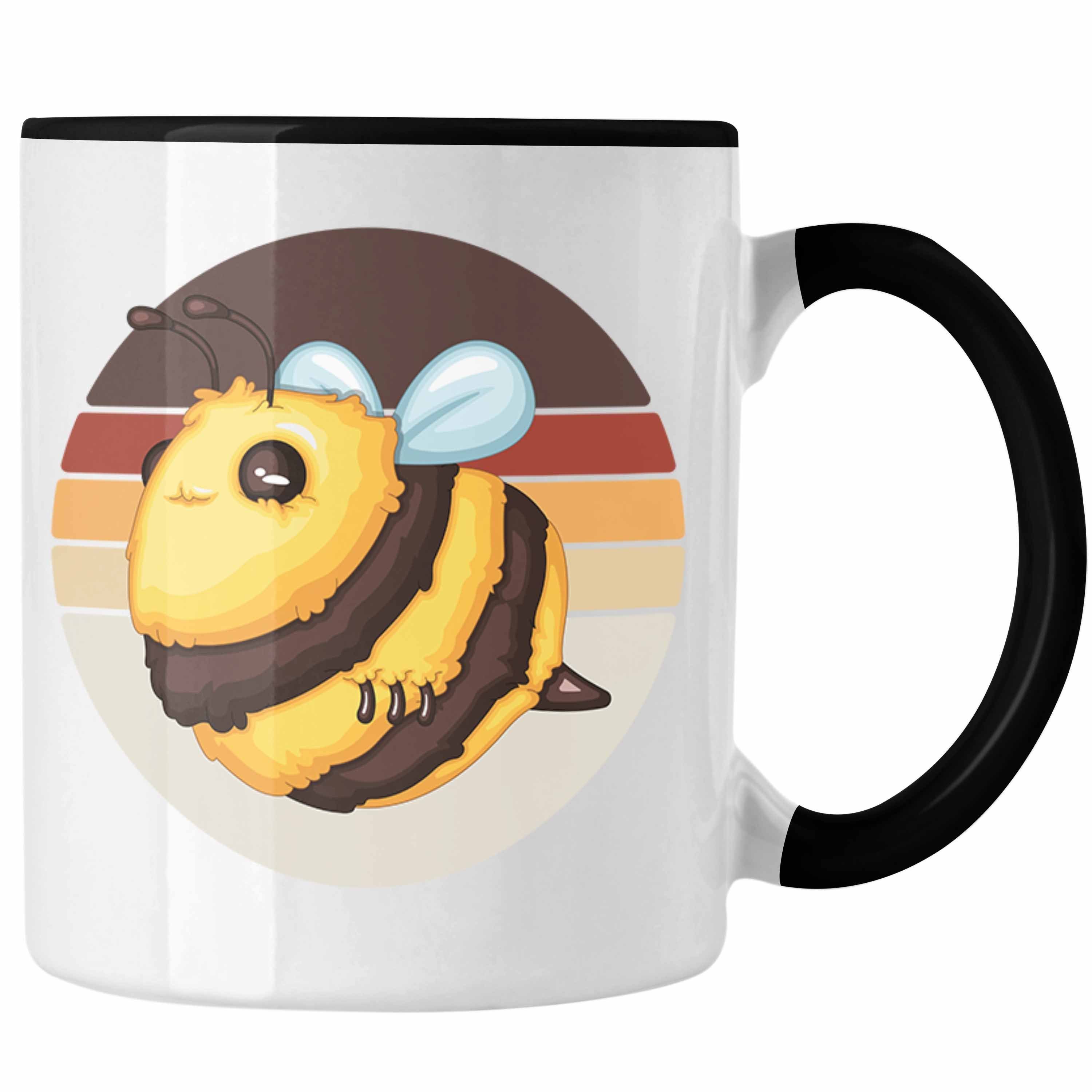 Trendation Tasse Hummel Grafik Tasse Geschenk Bienen Züchter Imker Geschenkidee Schwarz