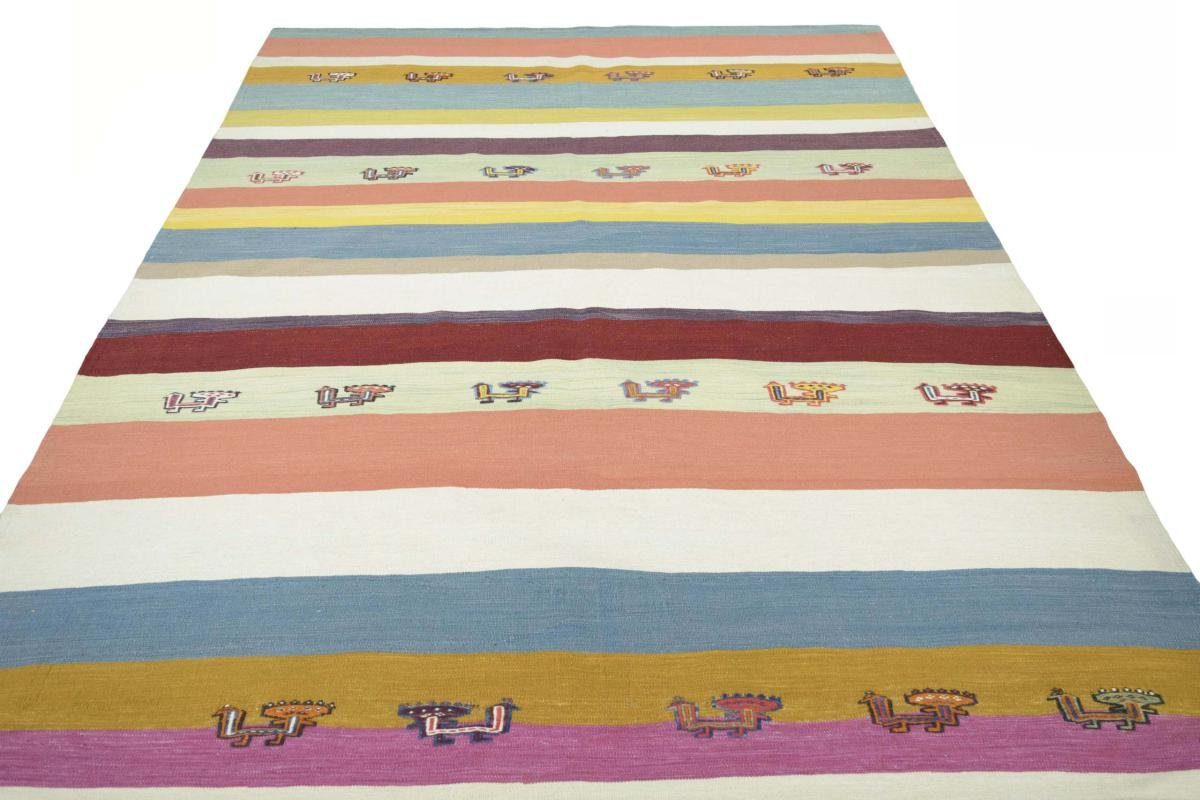 mm Kelim Kandou Trading, Design Orientteppich, Fars 191x265 3 Handgewebter Nain Orientteppich rechteckig, Höhe: