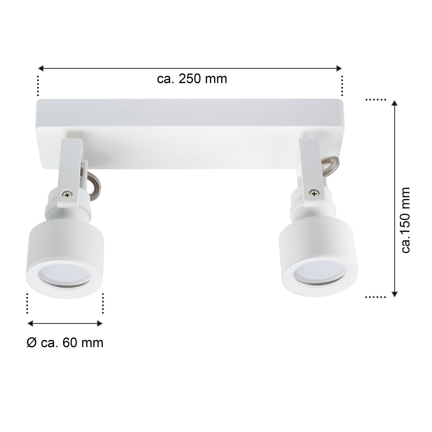 LED - LED - Spotleuchte Adnos - 2-flammig weiß Deckenspots LEDANDO Deckenleuchte - Spots GU10