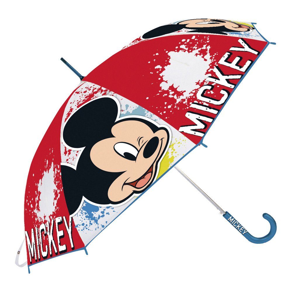 Mouse Disney Regenschirm smiles Mickey Happy Blau 80 Taschenregenschirm Ø Mouse Rot Mickey cm