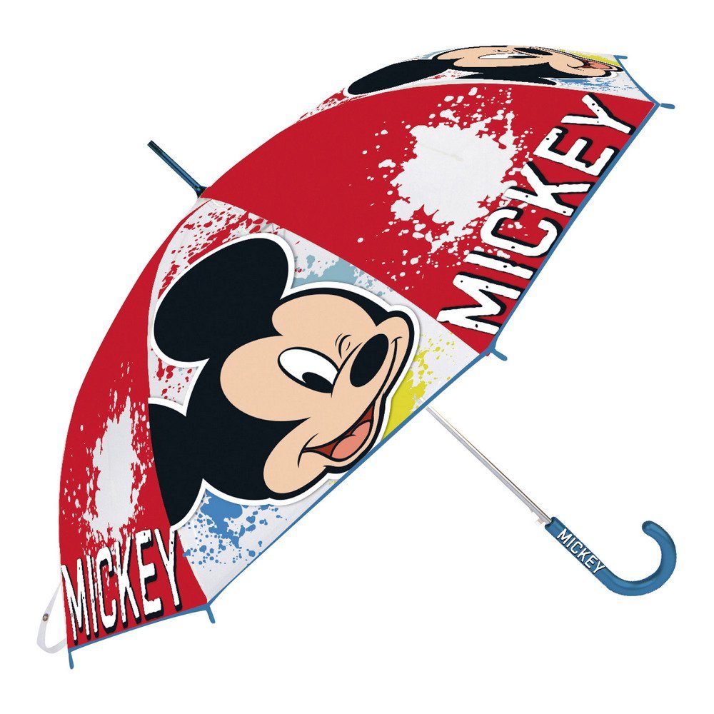 Disney Mickey Mouse Taschenregenschirm Regenschirm Mickey Mouse Happy smiles Rot Blau Ø 80 cm