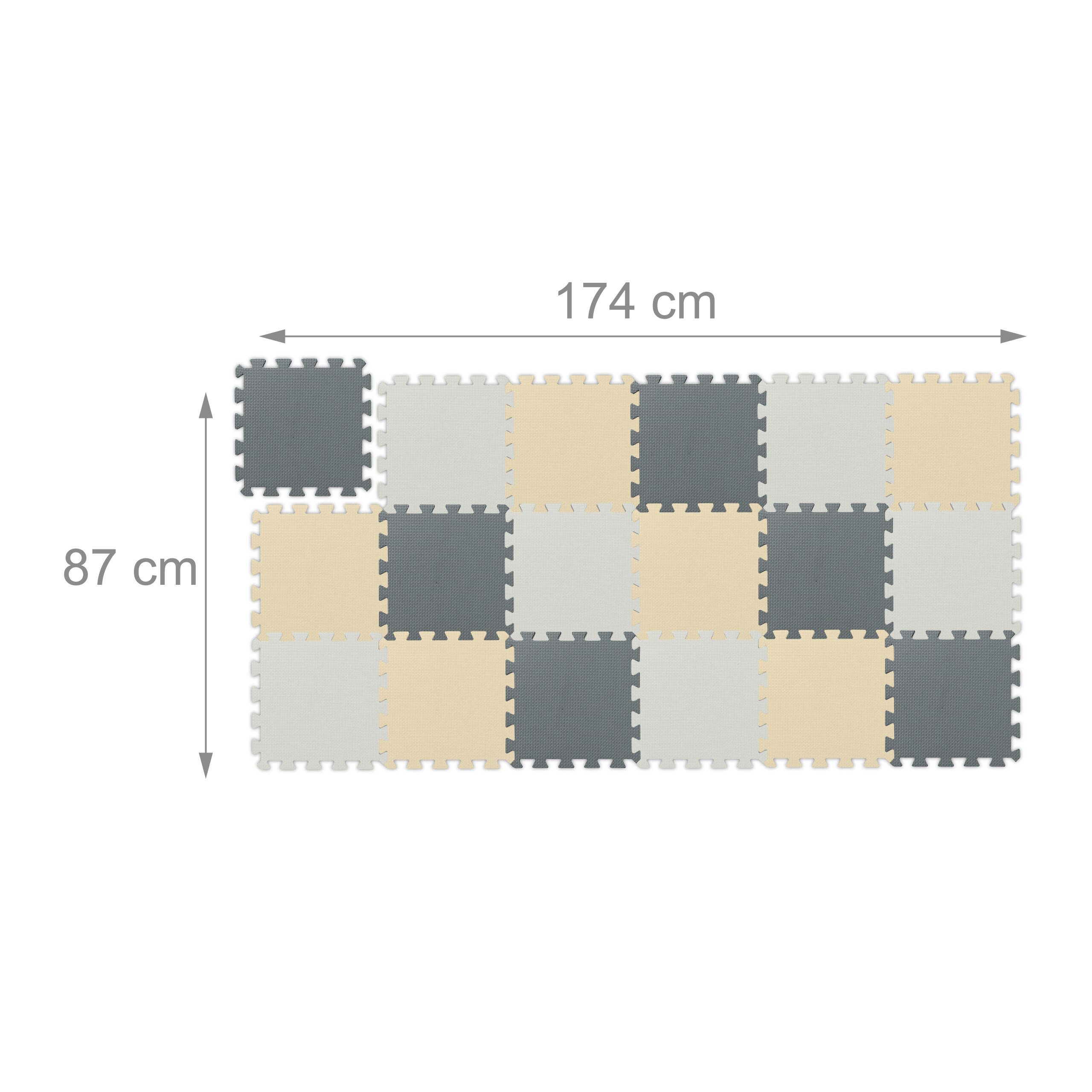 relaxdays Spielmatte Puzzlematte 3-farbig Set (18er Set, 18-St), Design A