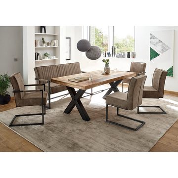 Lomadox Esstisch AMSTERDAM-119, Massivholztisch Tisch Platte aus Mango Holz BxHxT: ca. 200x77x100 cm