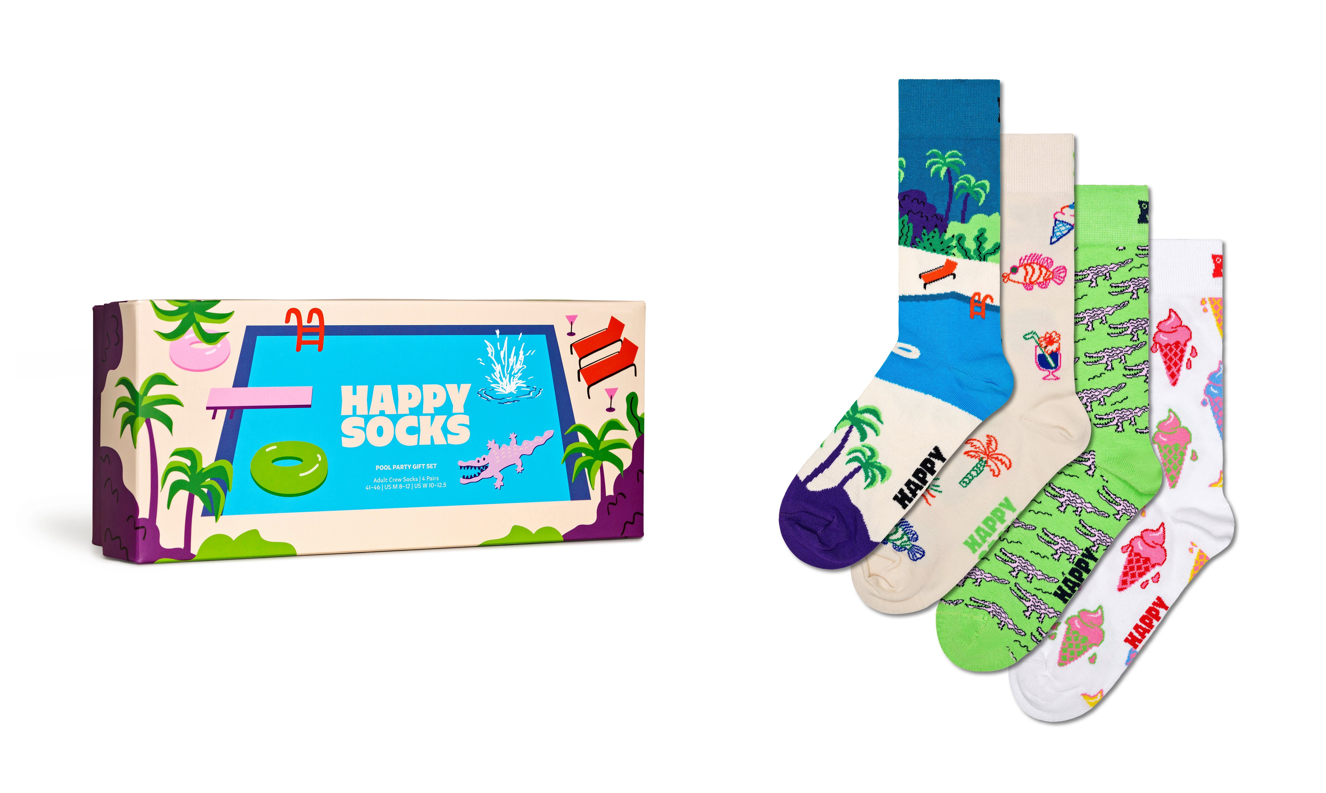 Happy Socks Носки (Box, 4-Paar) Pool Party Gift Set