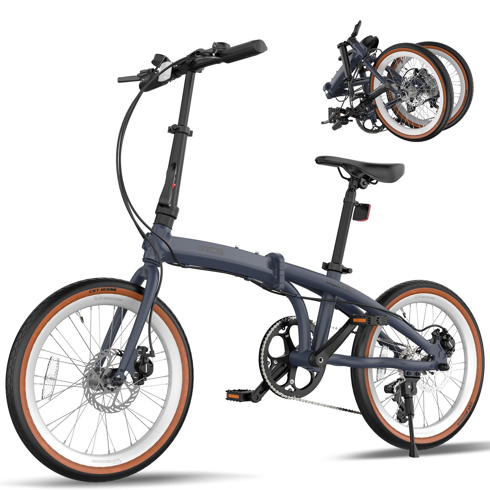 RCB Faltrad GK4 doppelt faltbares Fahrrad,20Zoll Klapprad für Damen&Herren,Pendler